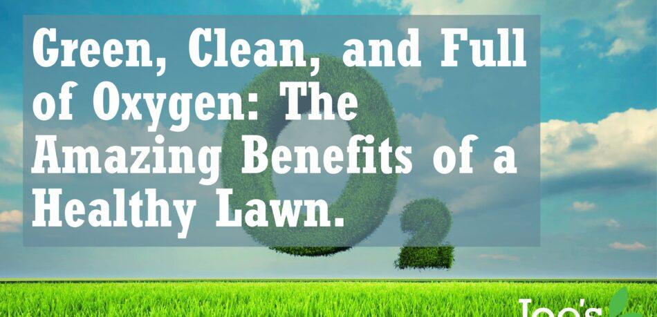 blog title: Green, Clean, and Full of Oxygen: The Amazing Benefits of a Healthy Lawn.